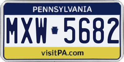 PA license plate MXW5682