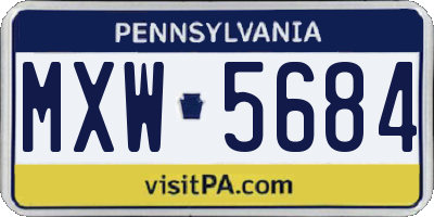 PA license plate MXW5684