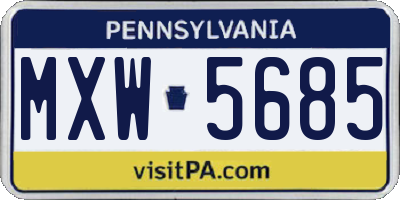 PA license plate MXW5685