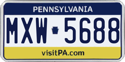 PA license plate MXW5688
