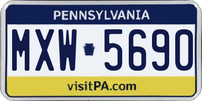 PA license plate MXW5690