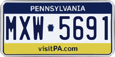 PA license plate MXW5691