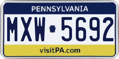 PA license plate MXW5692