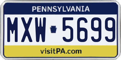 PA license plate MXW5699