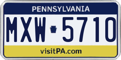 PA license plate MXW5710