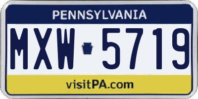 PA license plate MXW5719