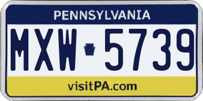 PA license plate MXW5739