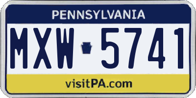 PA license plate MXW5741