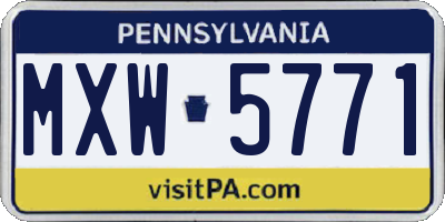 PA license plate MXW5771