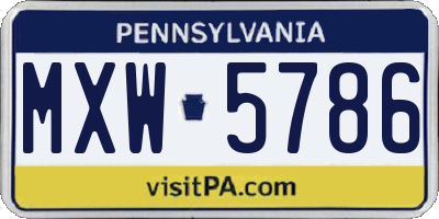 PA license plate MXW5786