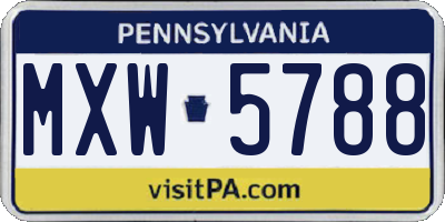 PA license plate MXW5788