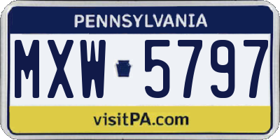 PA license plate MXW5797