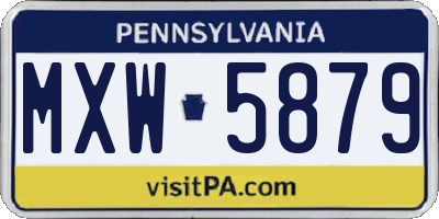 PA license plate MXW5879