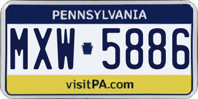 PA license plate MXW5886