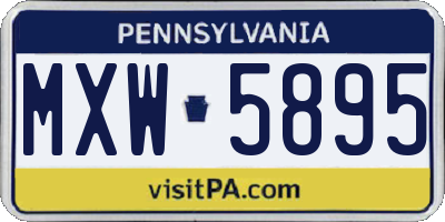 PA license plate MXW5895