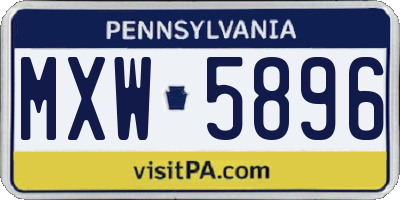 PA license plate MXW5896