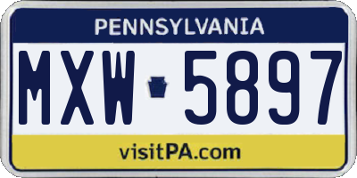 PA license plate MXW5897