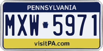 PA license plate MXW5971
