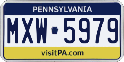 PA license plate MXW5979