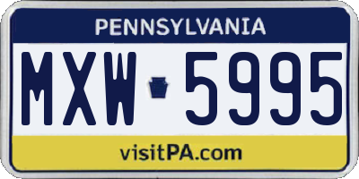 PA license plate MXW5995