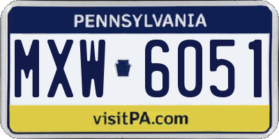 PA license plate MXW6051