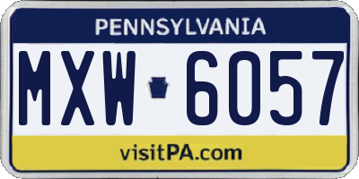 PA license plate MXW6057