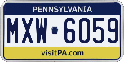 PA license plate MXW6059