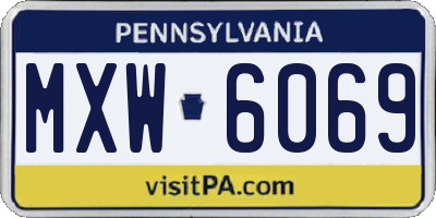 PA license plate MXW6069