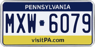 PA license plate MXW6079