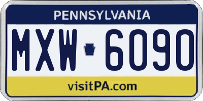 PA license plate MXW6090