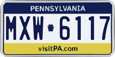 PA license plate MXW6117