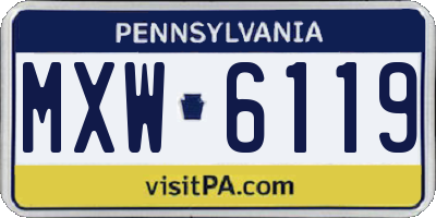 PA license plate MXW6119