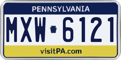 PA license plate MXW6121