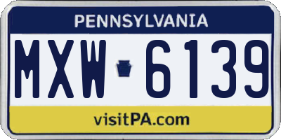 PA license plate MXW6139