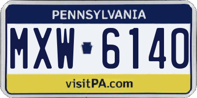 PA license plate MXW6140