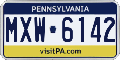 PA license plate MXW6142