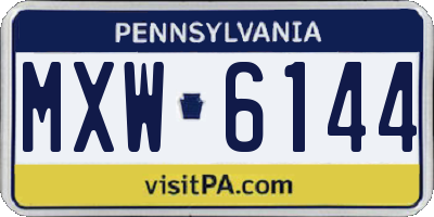 PA license plate MXW6144