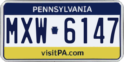 PA license plate MXW6147