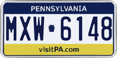 PA license plate MXW6148
