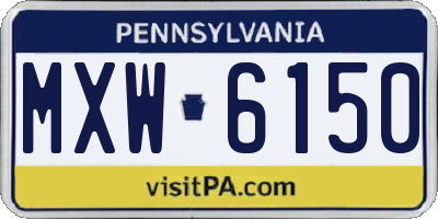 PA license plate MXW6150