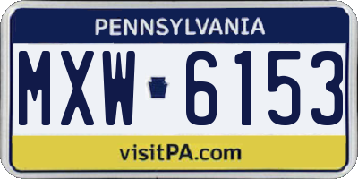 PA license plate MXW6153