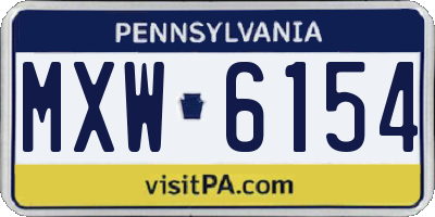 PA license plate MXW6154