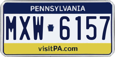 PA license plate MXW6157