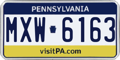 PA license plate MXW6163