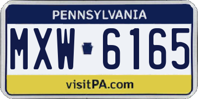 PA license plate MXW6165