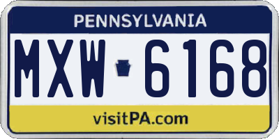 PA license plate MXW6168