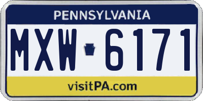 PA license plate MXW6171
