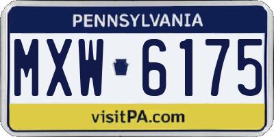 PA license plate MXW6175
