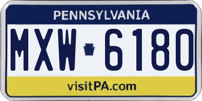 PA license plate MXW6180