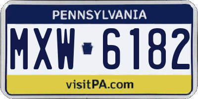 PA license plate MXW6182